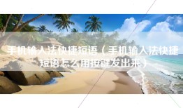 手机输入法快捷短语（手机输入法快捷短语怎么用按键发出来）