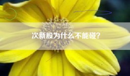 次新股为什么不能碰？