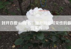 封开百度SEO排名：提升网站可见性的最佳实践