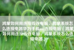 鸿蒙如何用连接线连电脑，鸿蒙系统怎么连接电器华为手机usb连接电脑「鸿蒙如何用连接线连电脑，鸿蒙系统怎么连接电器」
