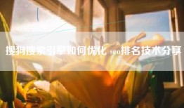 搜狗搜索引擎如何优化 seo排名技术分享