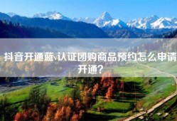 抖音开通蓝v认证团购商品预约怎么申请开通？