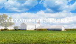 2024年个人代理商销售合作合同模板一