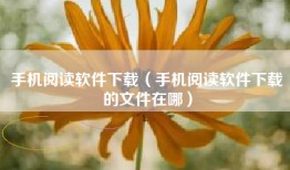 手机阅读软件下载（手机阅读软件下载的文件在哪）