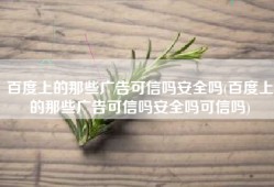 百度上的那些广告可信吗安全吗(百度上的那些广告可信吗安全吗可信吗)