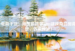 电商干货：用搜狐简单AI一键换商品图背景，效果惊艳！