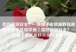 指纹识别安全？一块橘子皮就能秒开你的手机手机指纹锁「指纹识别安全？一块橘子皮就能秒开你的手机」