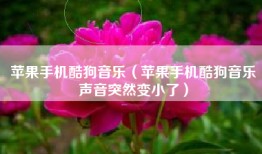 苹果手机酷狗音乐（苹果手机酷狗音乐声音突然变小了）
