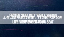王者五黑专属网名集，打造团队默契新境界的创意密码