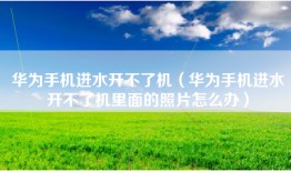 华为手机进水开不了机（华为手机进水开不了机里面的照片怎么办）