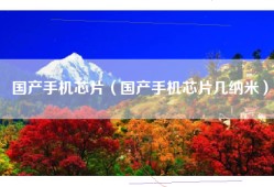 国产手机芯片（国产手机芯片几纳米）