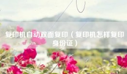 复印机自动双面复印（复印机怎样复印身份证）
