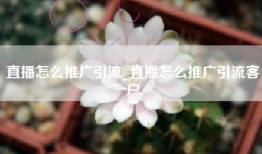 直播怎么推广引流_直播怎么推广引流客户