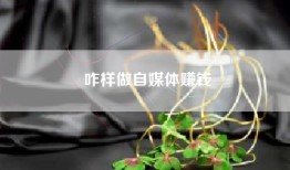 咋样做自媒体赚钱