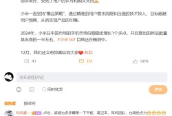 卢伟冰：小米 2024 年在中国市场的手机市场份额稳定增长 1 个多点，本月“还会有惊喜”