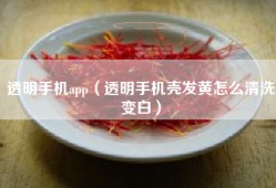 透明手机app（透明手机壳发黄怎么清洗变白）