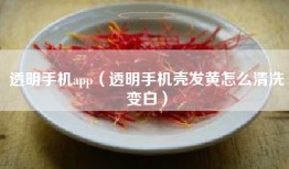 透明手机app（透明手机壳发黄怎么清洗变白）
