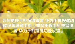 如何更换手机按键设置 华为手机按键功能设置蓝莓手机「如何更换手机按键设置 华为手机按键功能设置」