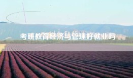 考研教育经济与管理好就业吗