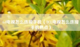 tcl电视怎么连接手机（TCL电视怎么连接手机热点）