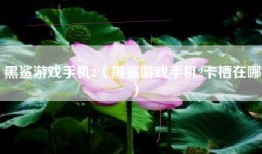 黑鲨游戏手机2（黑鲨游戏手机2卡槽在哪）