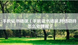 手机证书错误（手机证书错误,网络劫持怎么处理呢）