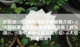 欢乐颂24、25集电视剧全集剧情介绍1-45大结局演员表手机电视剧演员表「欢乐颂24、25集电视剧全集剧情介绍1-45大结局演员表」