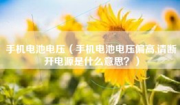 手机电池电压（手机电池电压偏高,请断开电源是什么意思？）