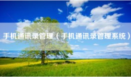 手机通讯录管理（手机通讯录管理系统）