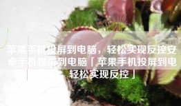 苹果手机投屏到电脑，轻松实现反控安卓手机投屏到电脑「苹果手机投屏到电脑，轻松实现反控」