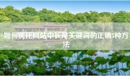 如何优化网站中长尾关键词的正确5种方法