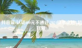 抖音蓝v认证600元不通过 2024技术攻略!(超好用)