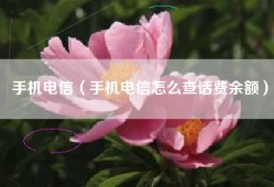 手机电信（手机电信怎么查话费余额）
