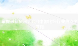掌握最新资讯，12月中国化纤行业热点全攻略