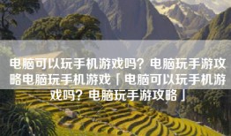 电脑可以玩手机游戏吗？电脑玩手游攻略电脑玩手机游戏「电脑可以玩手机游戏吗？电脑玩手游攻略」