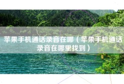 苹果手机通话录音在哪（苹果手机通话录音在哪里找到）