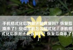 手机格式化后数据还能恢复吗？恢复指南来了！安卓手机怎么格式化「手机格式化后数据还能恢复吗？恢复指南来了！」