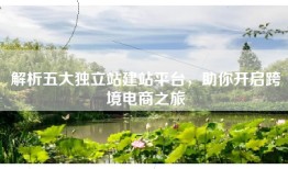 解析五大独立站建站平台，助你开启跨境电商之旅