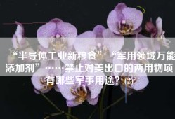 “半导体工业新粮食”“军用领域万能添加剂”……禁止对美出口的两用物项有哪些军事用途？(2)