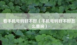 看手机号码好不好（手机号码好不好怎么查询）