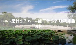 Python是什么？Python能干什么？让我来告诉你