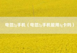 电信2g手机（电信2g手机能用4g卡吗）