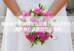淘宝推广关键词怎么设置？要注意什么？(淘宝推广关键词怎么写的)
