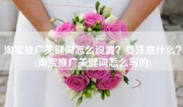 淘宝推广关键词怎么设置？要注意什么？(淘宝推广关键词怎么写的)