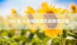 2020 年 10 月编程语言最新排行榜
