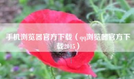 手机浏览器官方下载（qq浏览器官方下载2015）