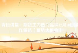 青松讲盘：期货主力热门品种12月10日操作策略【蓄势大机会】