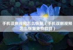 手机误删视频怎么恢复（手机误删视频怎么恢复免费软件）