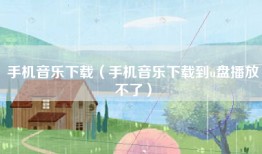 手机音乐下载（手机音乐下载到u盘播放不了）