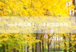html手机页面（html手机页面布局）
